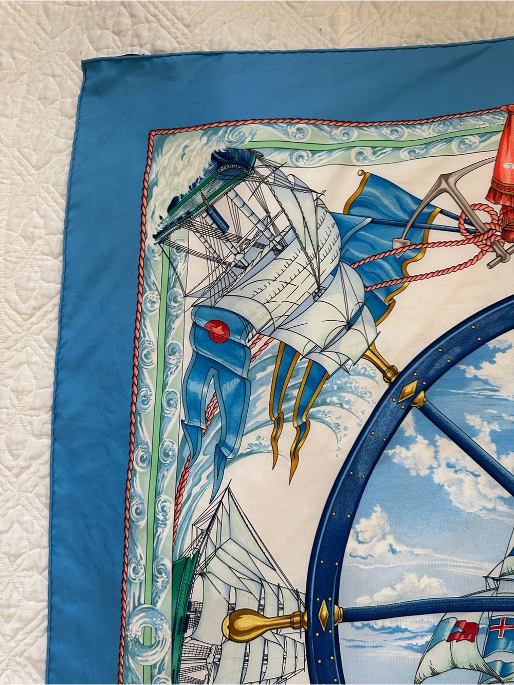 Hermes “Vive le Vent” Silk Scarf Carre 90cm. Vince Le Vent “Blow Into the Wind” - Picture 9 of 16